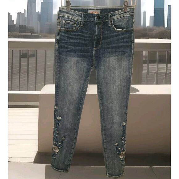 DRIFTWOOD Denim - Driftwood Jeans Womens 27 Blue Jackie High Rise Floral Embroidered Denim